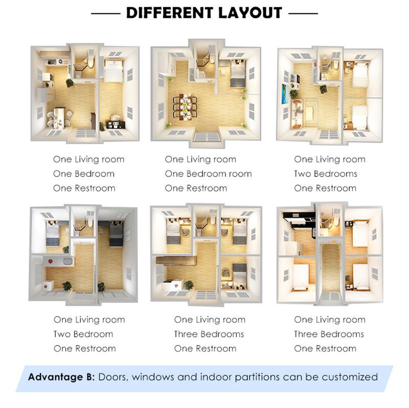 Expandable container house layouts